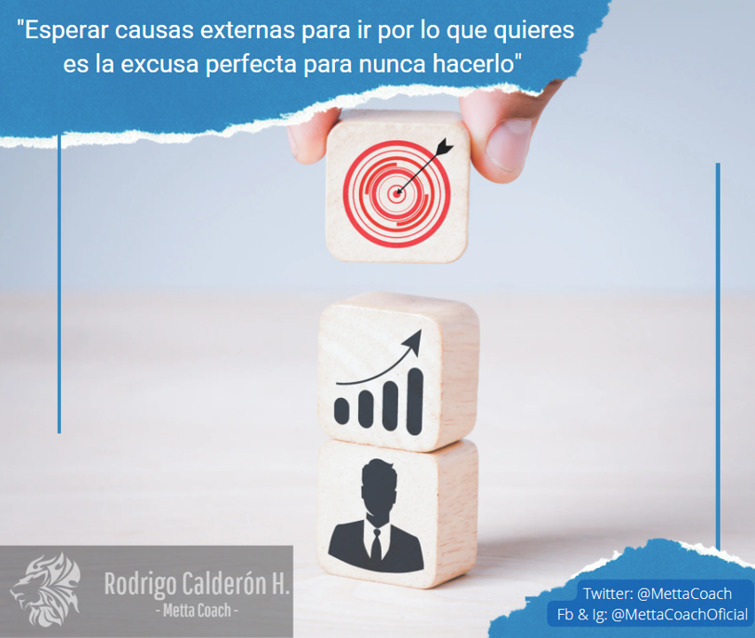 MettaCoach's tweet photo. Esperar circunstancias externas para lograr tus metas puede ser un mecanismo de defensa para no incomodarte,  las personas que generan resultados no esperan las circunstancias adecuadas, las generan. https://t.co/qTejkc7gKm