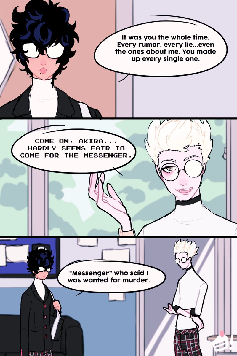 [persona 5]

shujin yal, the bright but rigid vice president of the student council tasked with looking out for akira - no one would guess he actually runs the gossip blog "mementos" and pulls the strings of even the faculty with rumors and blackmail 🤭💬 