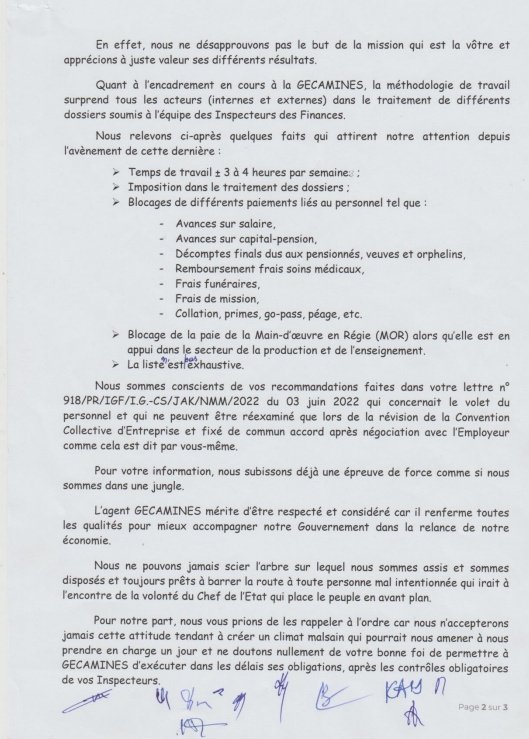 ZMediaComm's tweet photo. L'indignation des syndicats représentatifs et du bureau syndical permanent de la @Gecamines adressée à l'inspecteur général et chef des services des finances ( @IgfRdc) https://t.co/K8ZPOnlpGw