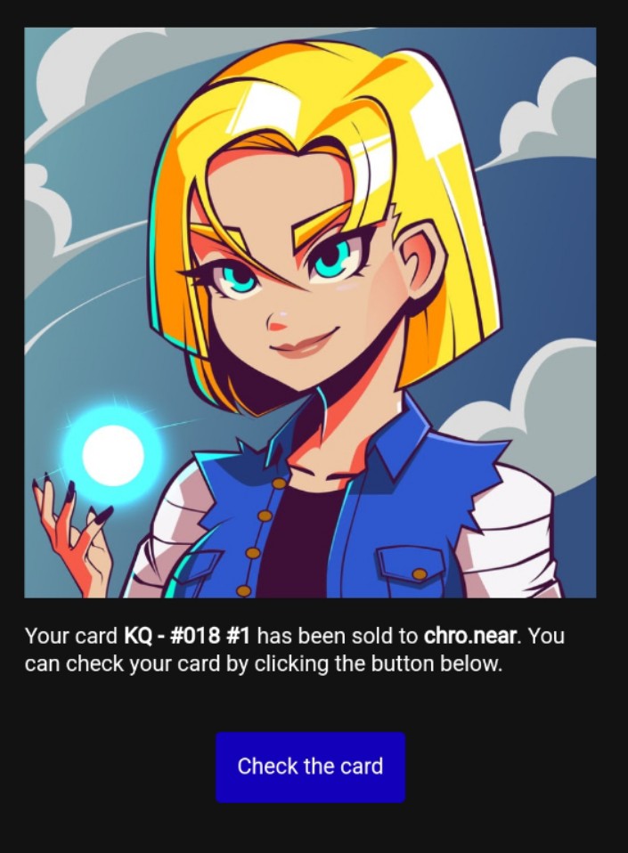 KillerQueens10's tweet photo. Thanks @chronear for buying Android 18! ✨

Get your KillerQueens @ParasHQ now! 🔥😎 https://t.co/QgFTzPG4f3