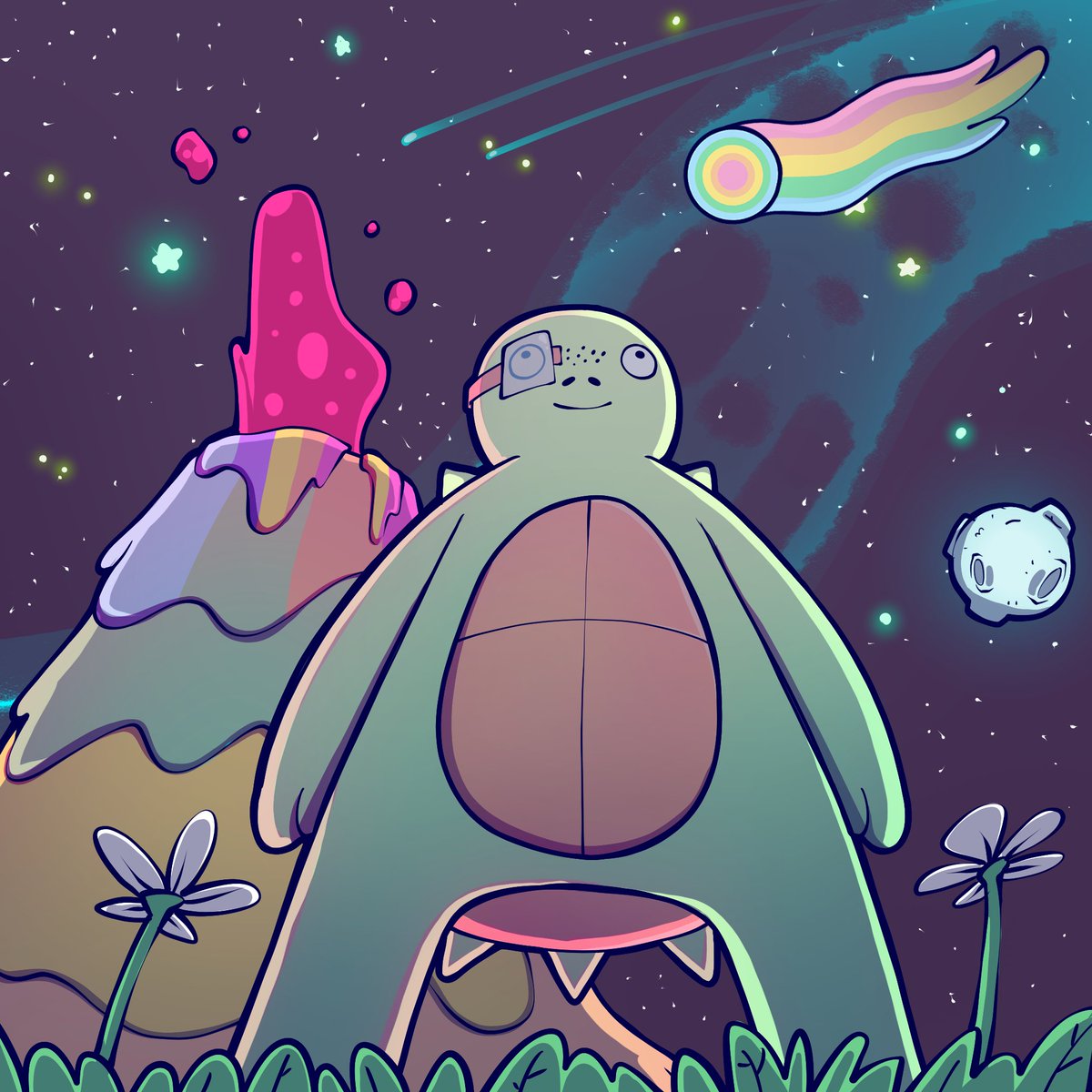 Turtle Island faces its biggest threat yet, the rainbow meteor. 

We need your help to stop the Evil Eight. 

Any interaction on this post and you’ll be considered for duty (FREE MINT)