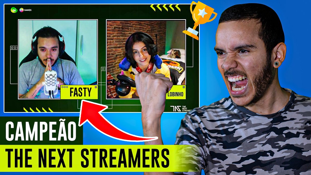 Fastyzao's tweet photo. VÍDEO NOVO ⚠
FUI CAMPEÃO DO SBT GAMES 😭🏆 | Final #TheNextStreamers 2022 https://t.co/4UWdZkl5yB via @YouTube https://t.co/GEF7XmDL8f
