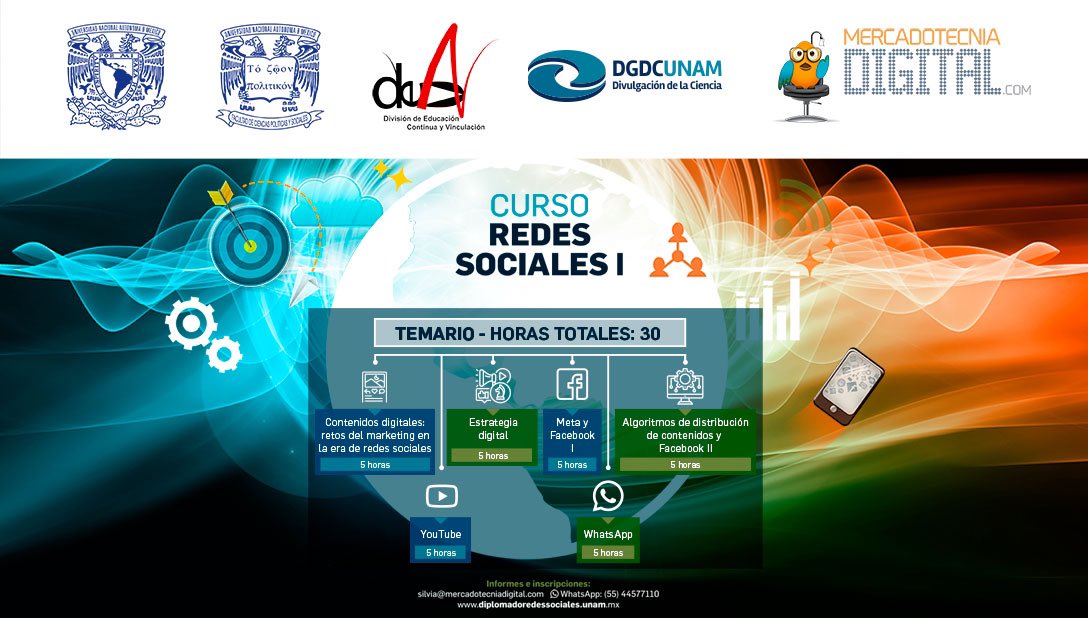 ¡Aún estás a tiempo de formar parte del Curso de Redes Sociales!🧑‍💻

🎯Inscríbete y domina la Estrategia Digital en sus diversas plataformas: bit.ly/3SiWLmR