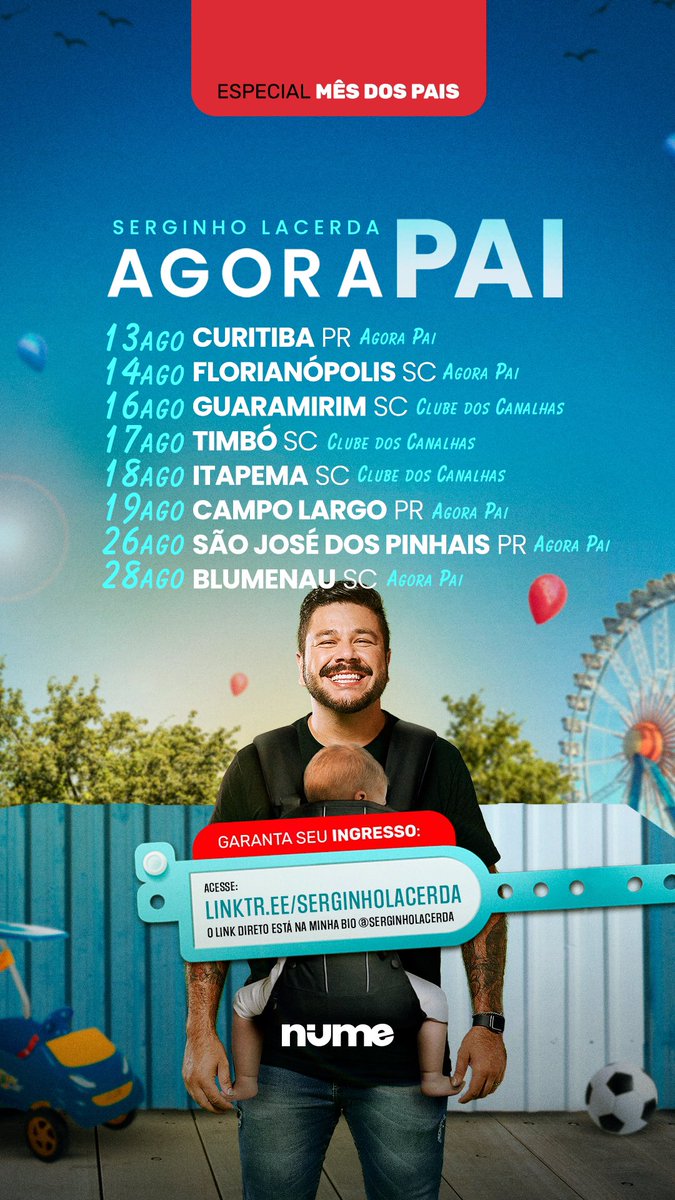 LacerdaSerginho's tweet photo. Agosto, mês dos pais. 
Tem show especial e as vendas já estão abertas. 

Quero te ver lá 🥰

COMPRE SEU INGRESSO AQUI: 
https://t.co/X7R1yhYZLg https://t.co/Ba20bZFxVj