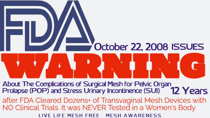 This was ALL Preventable Harm - TV #Mesh Devices from 7+ Manufacturers remained on market after Boston Scientific ProteGen SUI Mesh was Recalled in 1999 (it was the ONLY One ever Recalled) ProteGen was the Predicate for ALL TV Mesh Devices that received Clearances from the FDA.