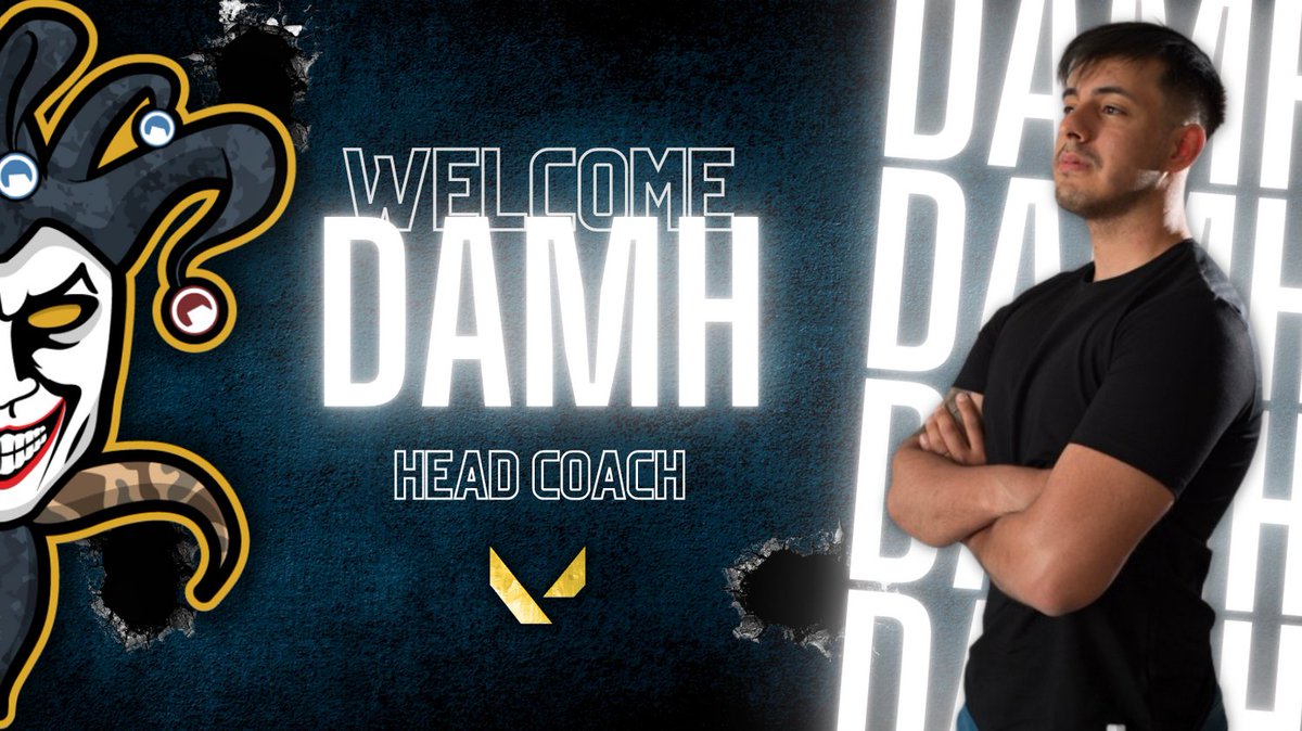 #ANNOUNCEMENT #VALORANT #LATAM

Le damos la bienvenida a nuestro nuevo Head Coach #damh (<a href="/QuimeyAllende/">damh</a>)

Época de cambios en #Jesters. Reset de rutina, strats y mental 💪🏻 

A laburar nomás 😎