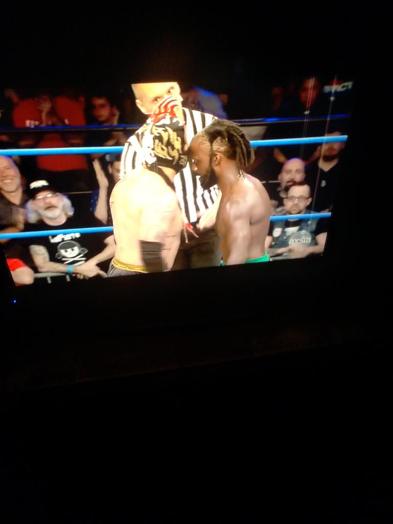 TisaBell2498's tweet image. Watching #IMPACTIN60 @ReyFenixMx vs rich Swann holy shit the greatest match ever I love professional wrestling