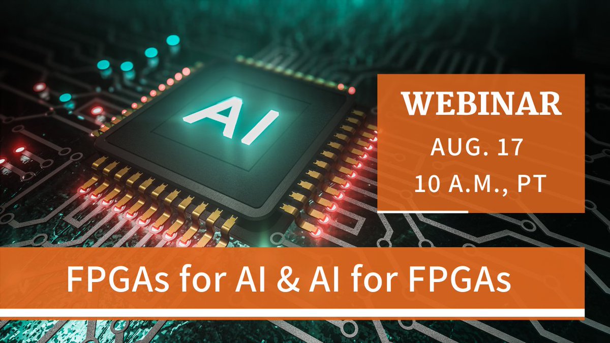 Open Source FPGA (@osfpga) on Twitter photo A webinar not to be missed. You will learn that not only can AI applications be accelerated using FPGAs, but AI can be used to predict the power, performance & area of apps when implemented on FPGAs.
Register at bit.ly/3bqjwVi
<a href="/drnsherwani/">Dr. Naveed Sherwani</a> <a href="/ArtificIntelNFT/">Artificial Intelligence Club | π§ͺ</a> #OpenSource A webinar not to be missed. You will learn that not only can AI applications be accelerated using FPGAs, but AI can be used to predict the power, performance & area of apps when implemented on FPGAs.
Register at bit.ly/3bqjwVi
<a href="/drnsherwani/">Dr. Naveed Sherwani</a> <a href="/ArtificIntelNFT/">Artificial Intelligence Club | π§ͺ</a> #OpenSource