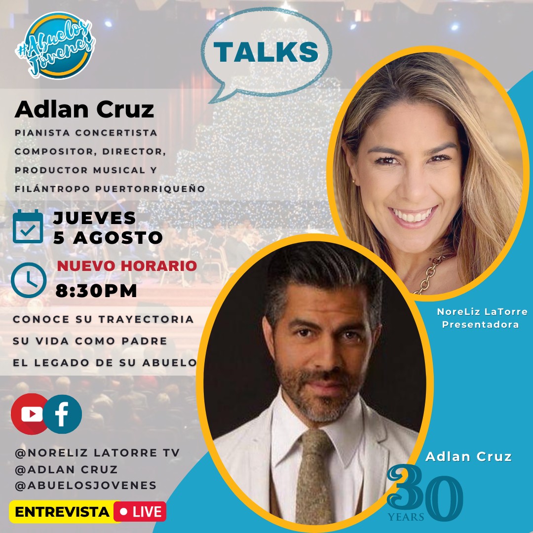 Es hoy... Esta noche 8:30pm por Facebook Live. No te lo pierdas!
Entrevista con NoreLiz LaTorre!
It's today... Tonight 8:30 pm on Facebook Live.
Interview with NoreLiz LaTorre!
facebook.com/abuelosjovenes
facebook.com/noreliztorres
#30years #30yearsofmusic 🎹🎶🎼
#adlancruz