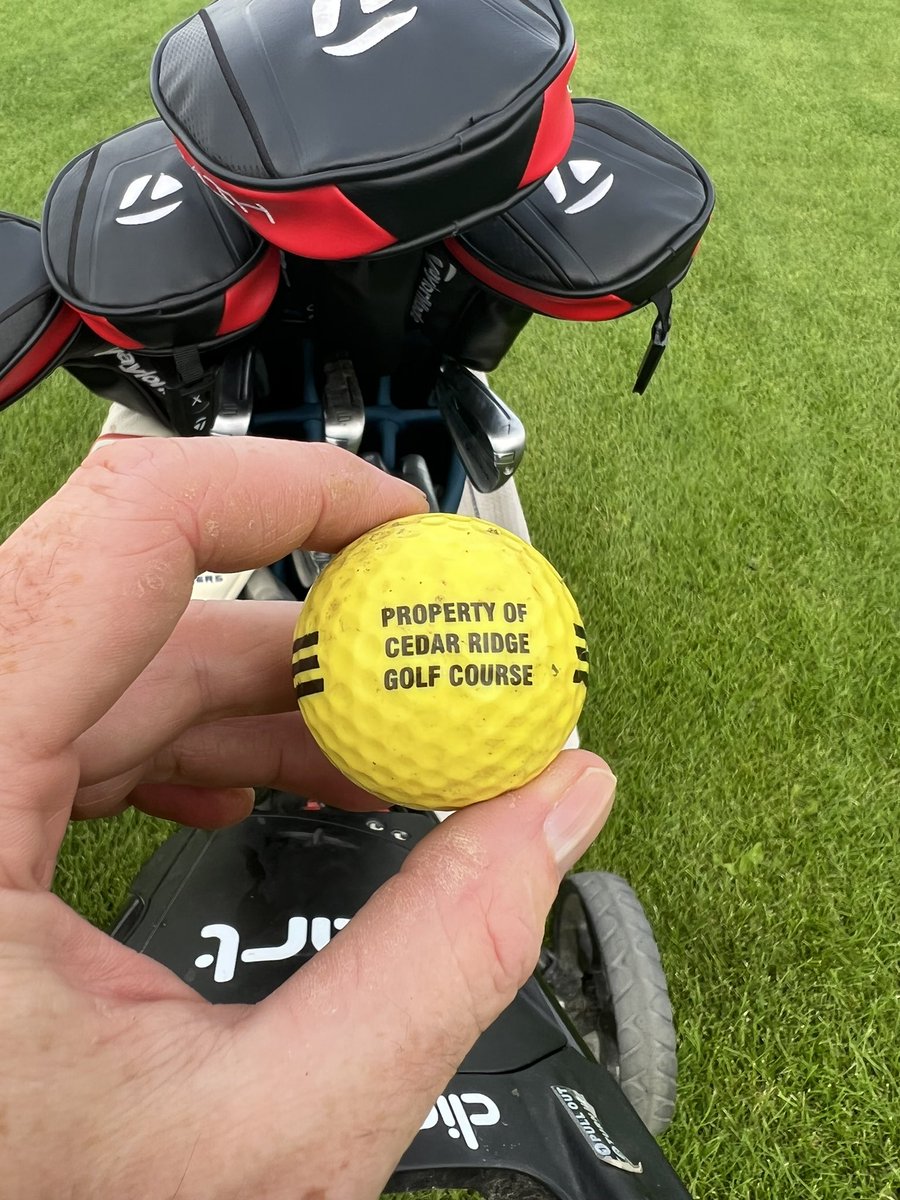 When you are playing <a href="/MoonlakeGolf/">Moon Lake Golf & C.C</a> and you find a <a href="/cedarridge9500/">Cedar Ridge Golf</a> range ball in the rough. What a game. ❤️⛳️