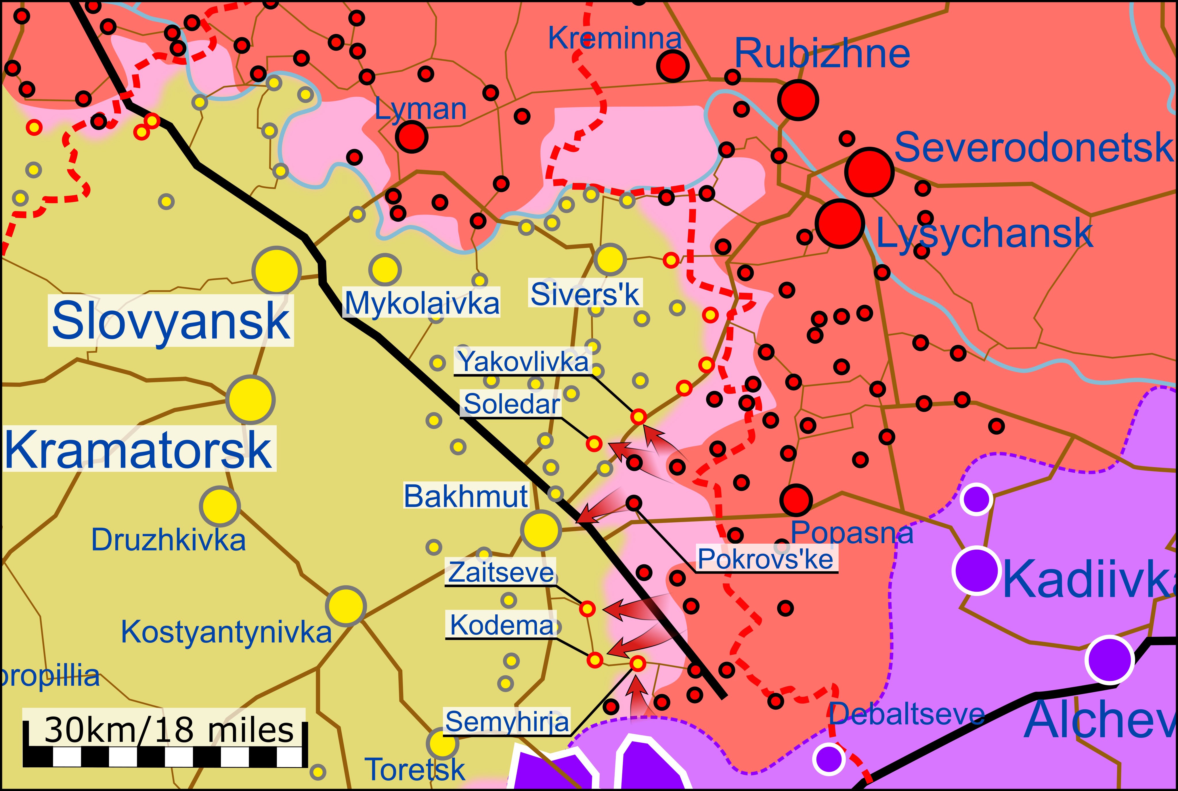 Карта боевых действий на Украине 