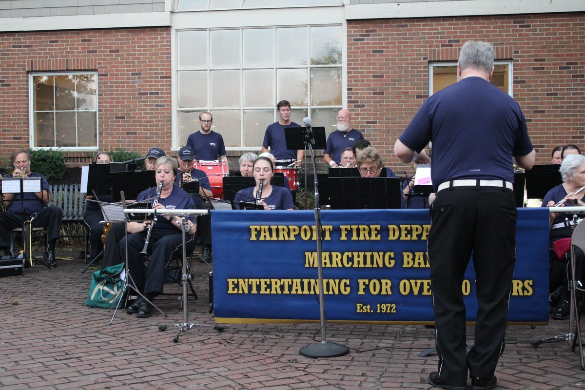 PerintonRec's tweet image. The Fairport Fire Department Band entertained the crowd at Kennelley Park Thursday night in the finale of our Gazebo Concert Series. The series is co-presented by the Town &amp;amp; Fairport Public Library. Tuesday, August 9, Mike Kornich will play in our final Children's Gazebo Concert.