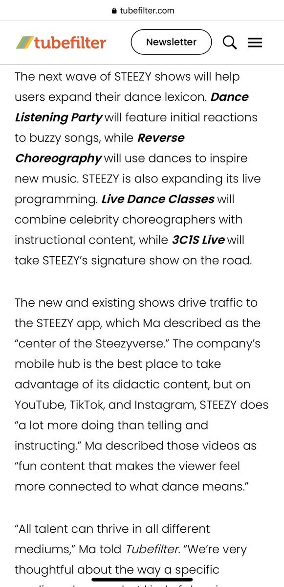 loved chatting with <a href="/gutelle/">Sam Gutelle</a> about what we’ve been up to at <a href="/STEEZY_Studio/">STEEZY Studio</a> 😎 thank you, sam &amp; <a href="/tubefilter/">Tubefilter</a>! 

tubefilter.com/2022/08/03/ste…