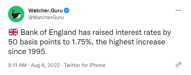 CryptoCollegeUK's tweet photo. This is the start for UK ? 

#inflation #interestrates https://t.co/J3nAwAzM3a