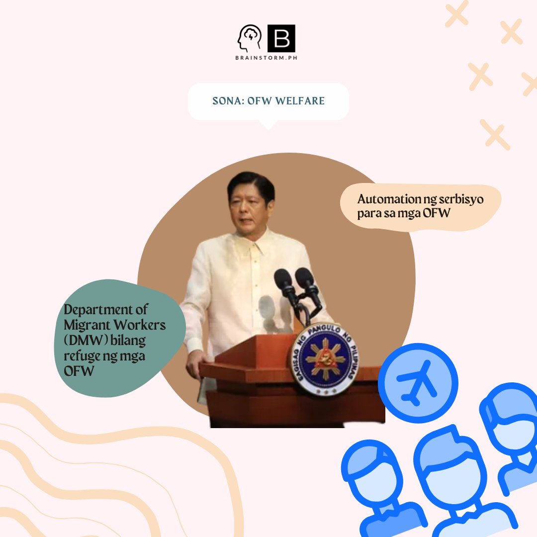 BrainstormPH's tweet photo. Ibinida ni Pangulong Marcos Jr ang Department of Migrant Workers (DMW) bilang isang kagawaran na maninilbihan bilang isang “refuge” ng mga distressed migrant workers at mga OFWs

Ano ang opinyon mo sa mga planong ito? Share mo naman!

#BrainstormPH #ReviewingSONA #PBBM #OFWs #DMW https://t.co/rGV98QXEAK