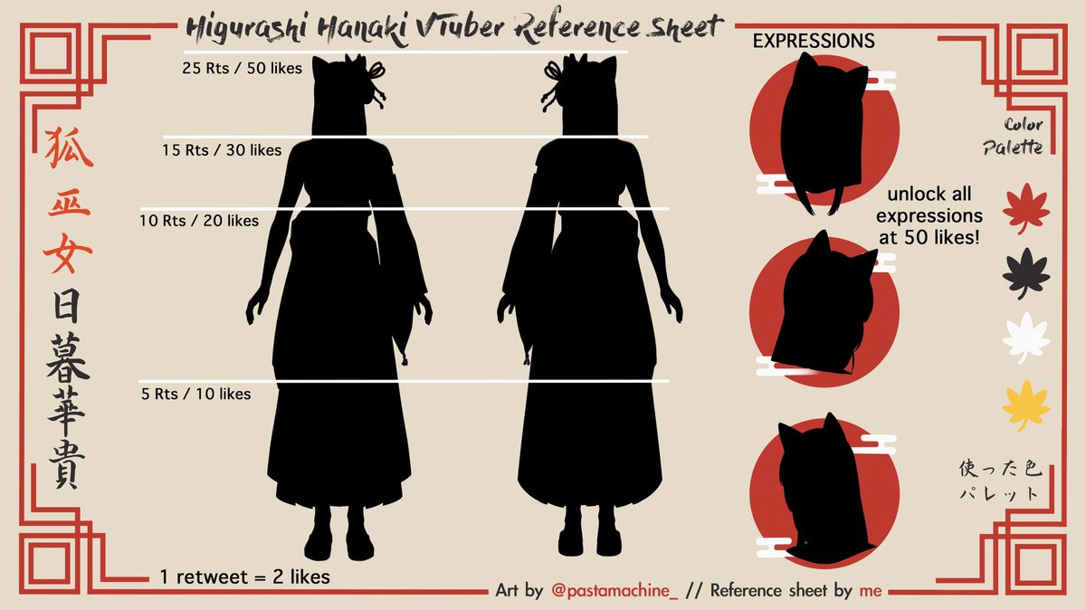 Higurashi Hanaki 狐巫女 Kitsune Miko #VTuber re:DEBUT 🦊
My TRUE form will debut on Twitch soon, so let’s have an early reveal by giving this tweet some ♥️
新しいモデルを見せたい！
BONUS: 1 retweet = 2 extra likes!

#ENVtuber #VTuberUprising #バーチャルライバー #配信者