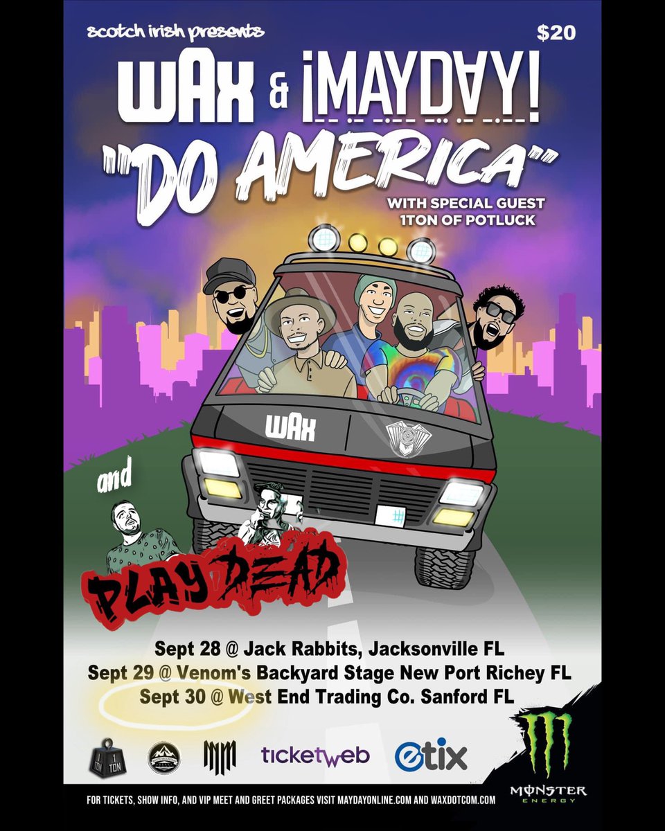 PlayDead_101's tweet photo. It’s official!! We’re gonna be opening up for @bigwax and @MAYDAYMUSIC on Sept 30th at West End Trading Co. 

It’s gonna be dope🔥🔥🔥 #playdead #mayday #wax #sinnakel #monstrom #hiphopmusic #rapmusic #rtitbot #fyp #floridahiphop #newmusic https://t.co/YIbo6KnyoC