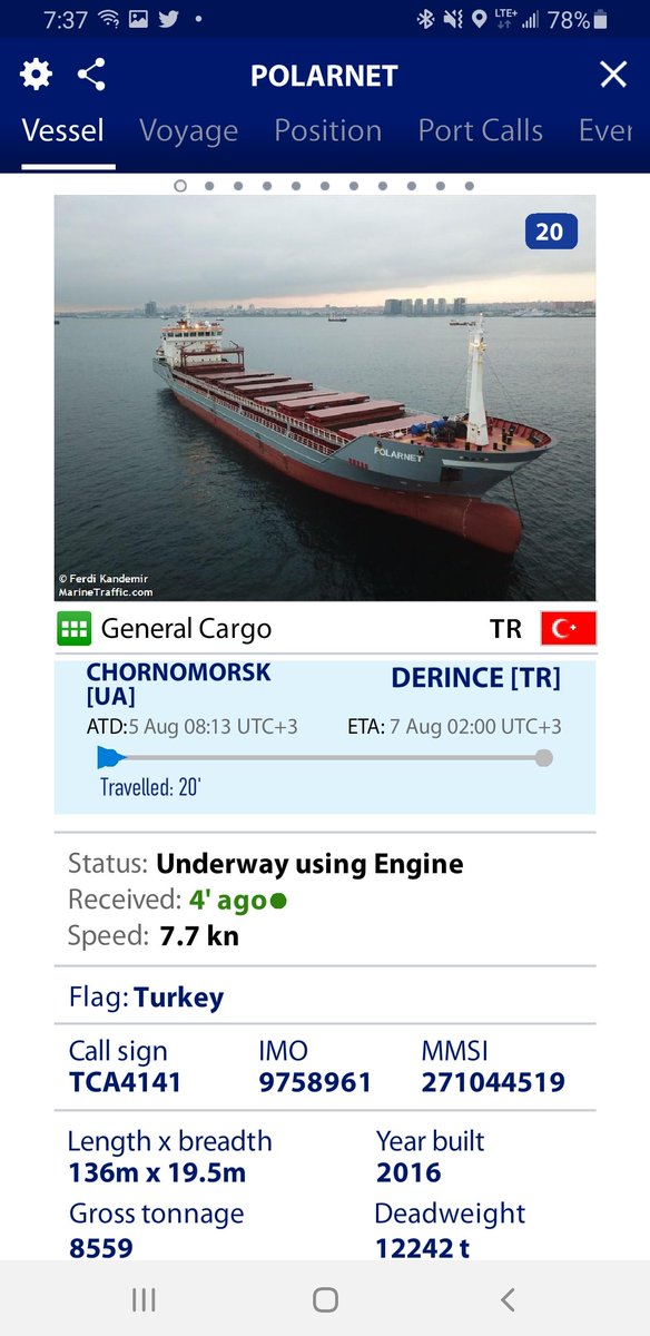 mercoglianos's tweet photo. The next three bulkers are underway from ports in the Gulf of #Odesa.

The 12k ton 🇹🇷 Turkish flag #Polarnet, the 38k ton 🇵🇦 Panama #NaviStar &amp; 41k ton 🇲🇹 Malta #Rojen are awaiting the passage south. 

🇺🇦 Ukrainian tug Kapitain Nevavitin is in the area to provide pilotage. https://t.co/iktT2oGbZD