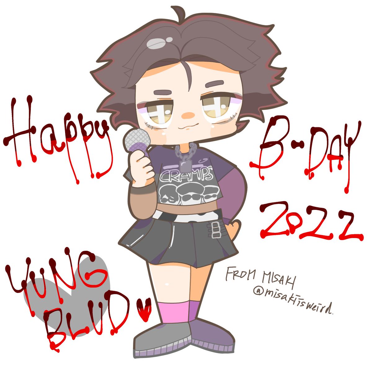 misakiisweird's tweet photo. HAPPY BDAY MY KING DOM @yungblud 

literally can’t wait to see you soon! Japan loves u so muchhh 🇯🇵🖤 https://t.co/gXD3CMthYC