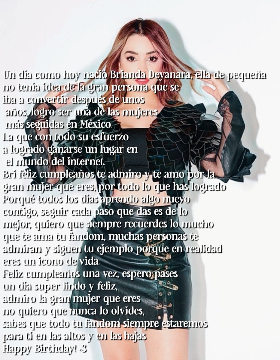 updatesdeyanara's tweet photo. feliz cumpleaños chiquitaaa! t amo un chingo, eres la chica q más admiro pasatela increíble miamor y disfruta demasiado este día 
@DeyanaraBrianda https://t.co/Lm77OlDv2J