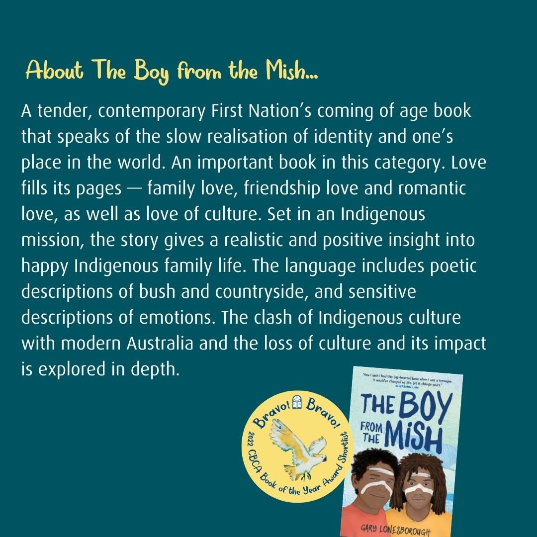 CBCANSW's tweet photo. BRAVO!!! to Gary Lonesborough whose book The Boy from the Mish (published by Allen &amp; Unwin) has been shortlisted for 2022 CBCA Book of the Year: Older Readers. @garylonesborough  @allenandunwin 
#CBCA #cbca2022 #cbcabookawards #cbcabookawards2022 #cbcashortlist2022 #cbcashortlist https://t.co/TQb5Wvx9nk