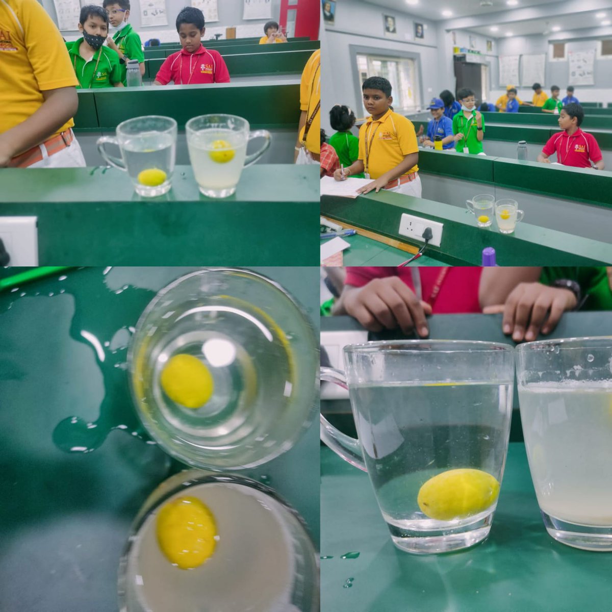SAI_Edu_In's tweet photo. The students of Classes - IV &amp; V performed a  hands on experiment on the topic 'Density Difference between Plain Water &amp; Salt Water.' They were divided into groups. Each group took two beakers full of water. 
#SpectrumClub 
#HandsonActivities 
#Scientificapplications https://t.co/8yWB2wjEBa