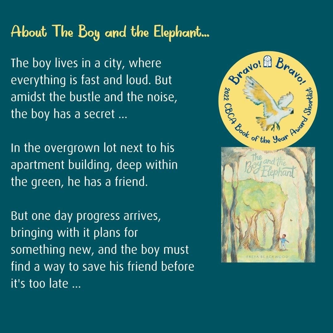 CBCANSW's tweet photo. BRAVO!!! to Freya Blackwood whose book The Boy and the Elephant (published by HarperCollins Publishers) has been shortlisted for 2022 CBCA Picture Book of the Year.@freyablackwood @harperkidsau 
#CBCA #cbca2022 #cbcabookawards #cbcabookawards2022 #cbcashortlist2022 #cbcashortlist https://t.co/dmGHQlNhM8