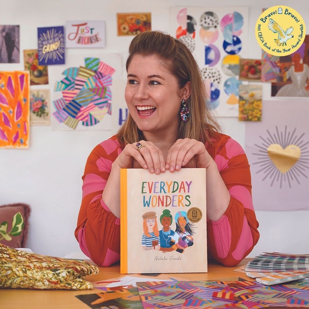 CBCANSW's tweet photo. BRAVO!!! to Natala Graetz whose book Everyday Wonders (published by Everyday Wonders) has been shortlisted for 2022 CBCA Award for New Illustrator. 🤩🎉📚 
@natalagraetzdesign 
#CBCA #cbca2022 #cbcabookawards #cbcabookawards2022 #cbcashortlist2022 #cbcashortlist #bookawards https://t.co/0cOWok7IuK