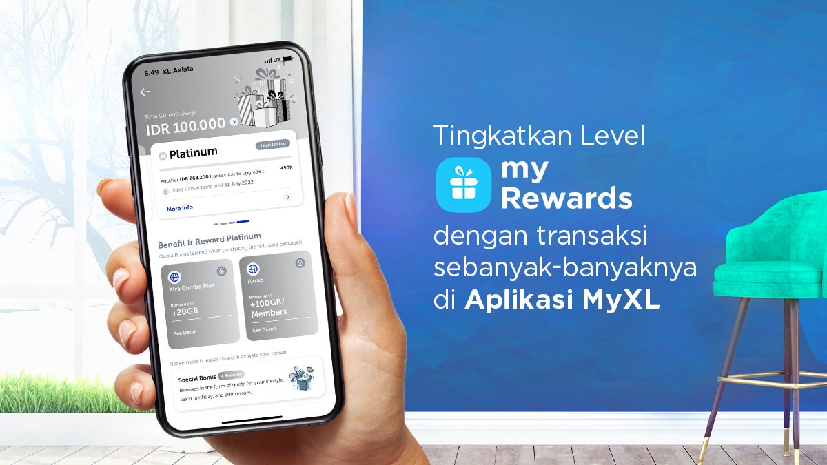 myXL's tweet photo. Udah cek level myRewards kamu di aplikasi myXL belum? Ada banyak bonus yang bikin #SemakinUntung buat kamu.
Cek sekarang!
#WeAreMore https://t.co/S5FigqIxxv
