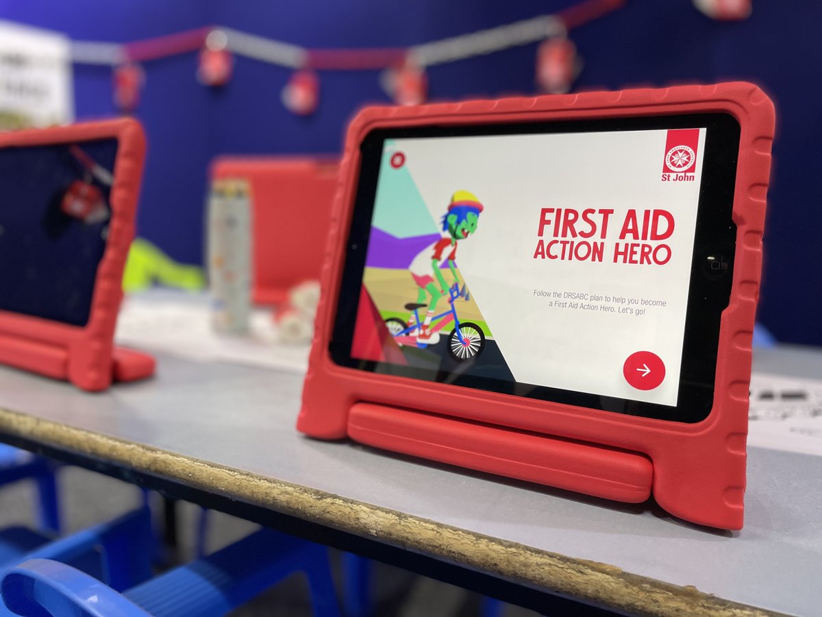 Kahla &amp; Darryl are “EKKA-cited”!! 🎉 The St John 🚑 stand is now set up and ready to go for this year’s show (in Agri. Hall).

Visit them 😃 and snag a bargain on one of our First Aid Kits (while stocks last); or compete 🏁 for prizes in our CPR Challenge. 🤠