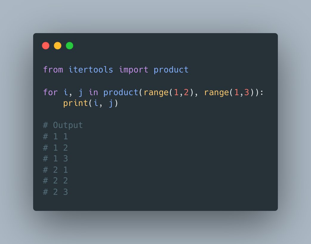 v_srk's tweet image. Python — Something new everyday — post #212
Work your nested loops like a boss!
#python #pythonista #pythonnoob #pythondeveloper #programming