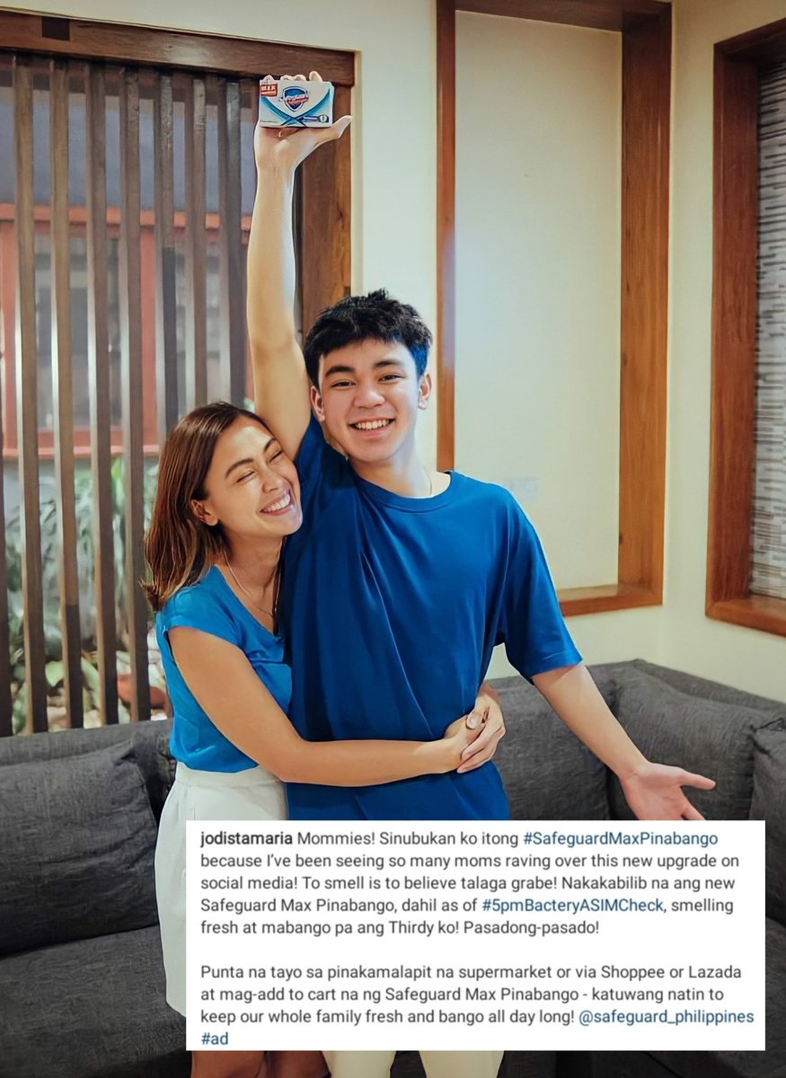 auntieselina_'s tweet photo. Nakapag safeguard na ba ang lahat? Here's our Silent Superstar @JodiStaMaria with the Silent Son for #SafeguardMaxPinabango campaign. 💙 https://t.co/MJpg0oMwgF