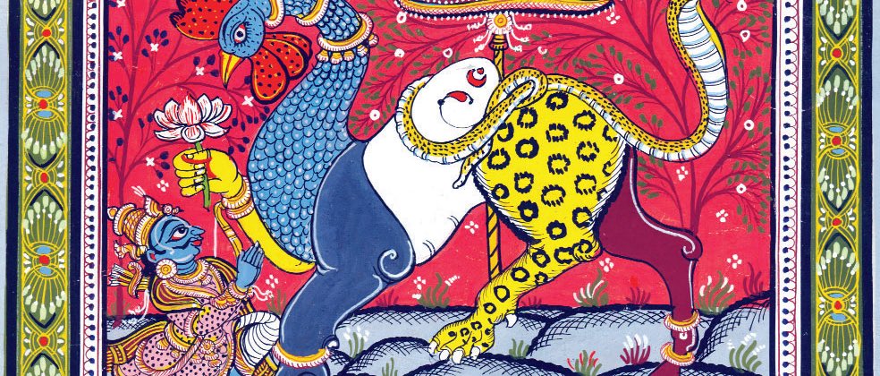 AgniAvis72's tweet photo. The Navagunjara is a creature from Indian folklore that is made up of nine animals. It was the form Krishna took in a forest, Arjuna tried to attack it but was so confused by the creature he realized it must be Krishna testing him so he bowed instead. #India #Indiamyth #mythology https://t.co/RPDSkMQ6bw