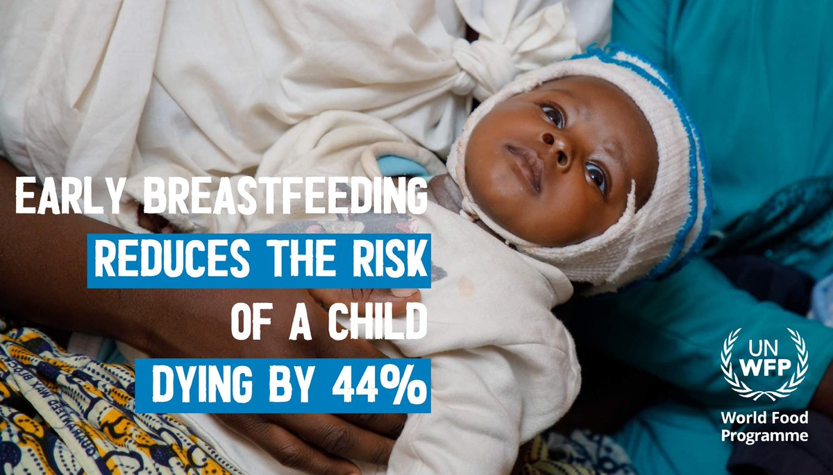 #WBW2022
According to @WHO, early initiation of breastfeeding within an hour of birth protects the new born from acquiring infections. It also reduces new born mortality.

Let's #StepUpForBreastfeeding 

@MakCHS_SOM @Seed_Global 
@ObulamuUganda @Thejoyfullone @MinofHealthUG @WFP