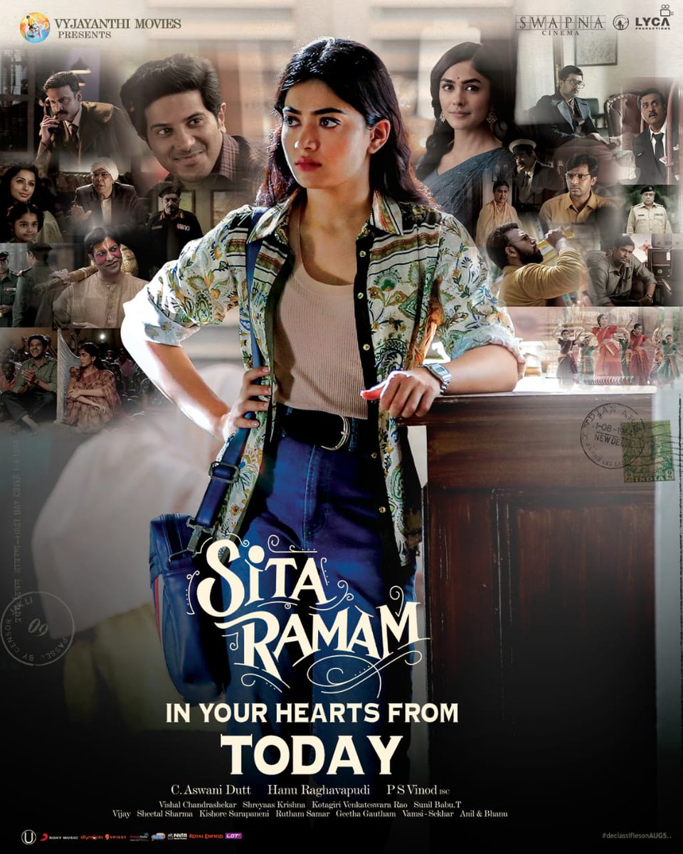 #SitaRamam hits screens today🔥💥! Wishing the entire team a blockbuster success! ♥️ @dulQuer
@mrunal0801 @iamRashmika @iSumanth @hanurpudi @AshwiniDuttCh @VyjayanthiFilms @SwapnaCinema @LycaProductions #SitaRamamFromToday #DulquerSalmaan