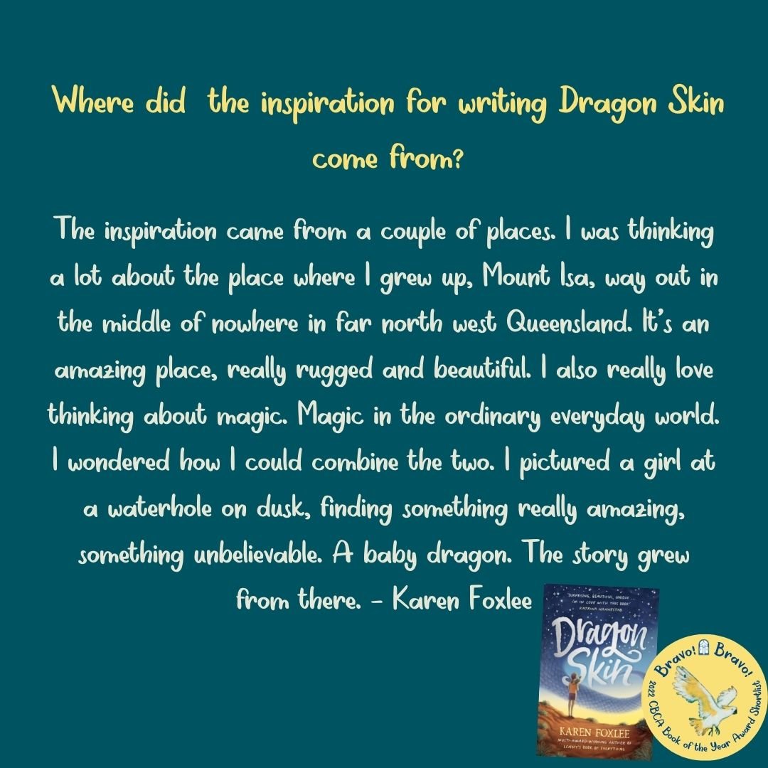 CBCANSW's tweet photo. BRAVO!!! to Karen Foxlee whose book Dragon Skin (published by Allen &amp; Unwin) has been shortlisted for 2022 CBCA Book of the Year: Younger Readers.@karenfoxleeauthor @allenandunwin   
#CBCA #cbca2022 #cbcabookawards #cbcabookawards2022 #cbcashortlist2022 #cbcashortlist #bookawards https://t.co/h1pO4Z4fM3