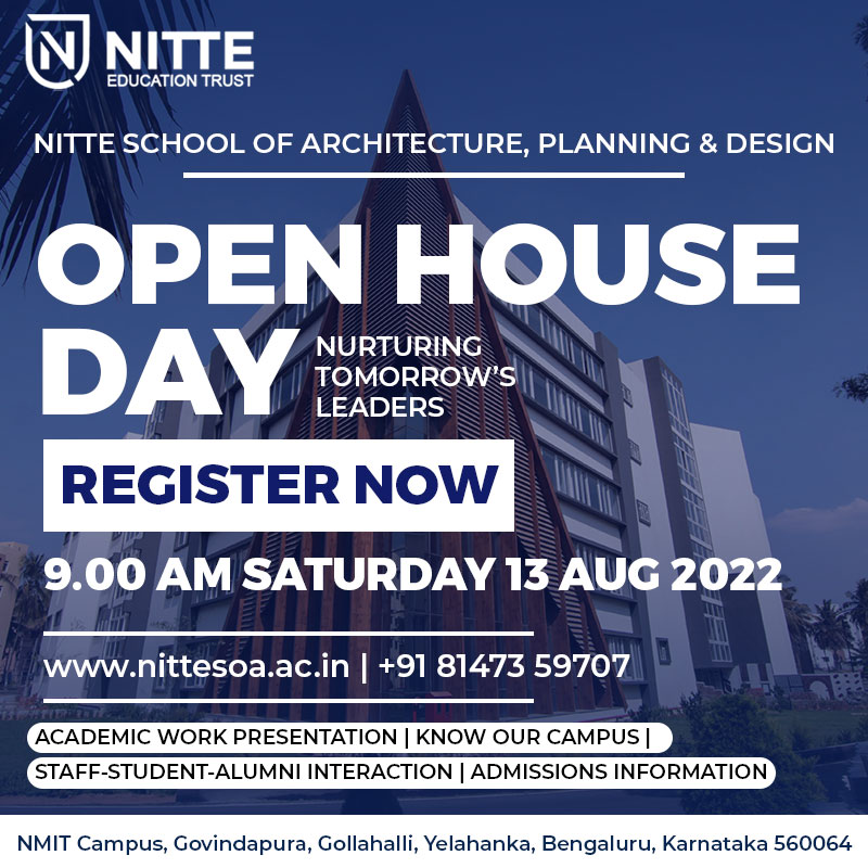 Nitte_SAPD's tweet photo. Open House Day 2022 @NITTE SAPD, Bangalore.

Register Now: https://t.co/cJyz4KFClb

#openhousesaturday #Openhouse2022 #OpenHouseAlert #Nitte #NSAPD #NSAPDBangalore #Architecture #BPlanning #nitteBangalore #nittestudents #education #nittesapd #lifeatnsapd #Bangalore https://t.co/M2UiEcpvub