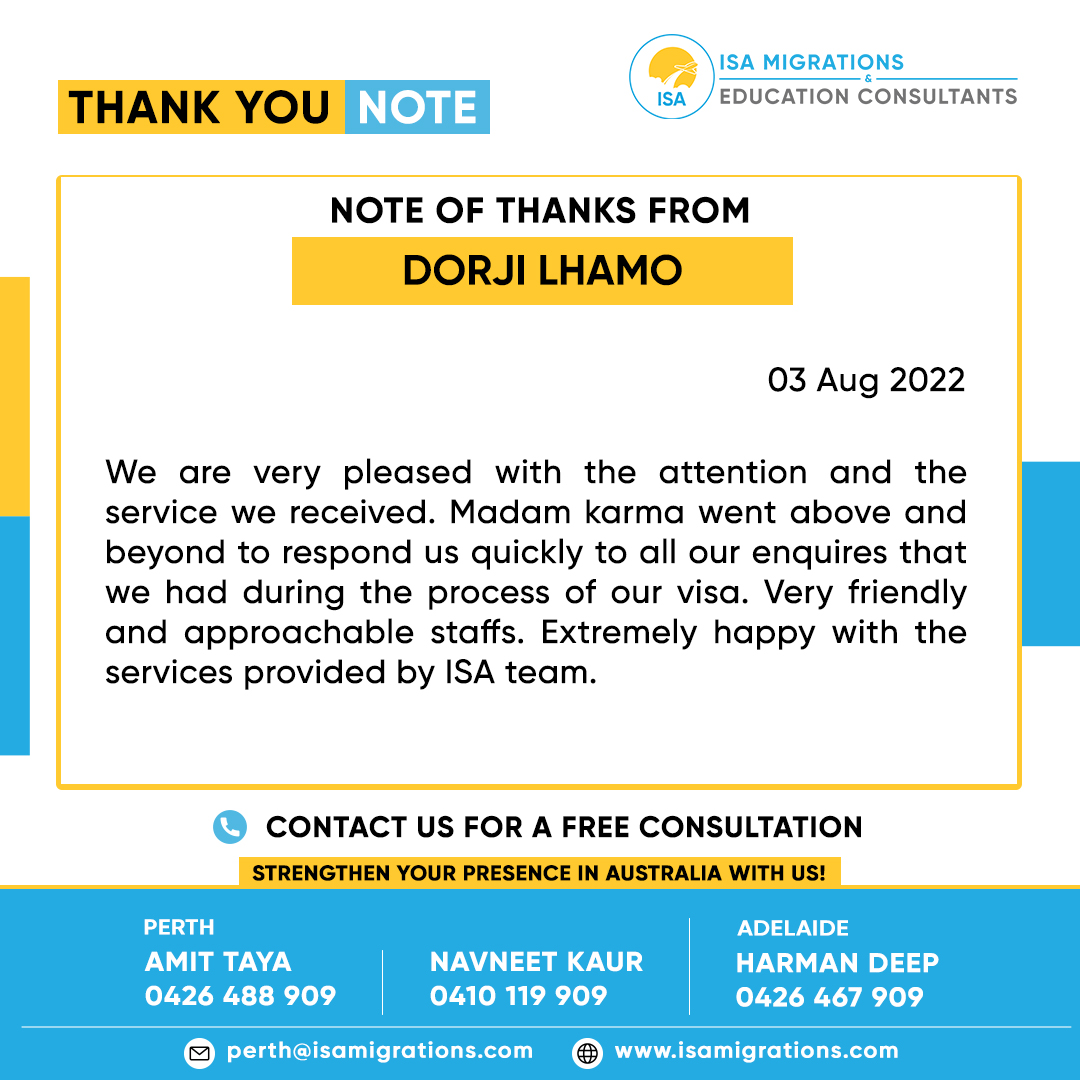 isamigrations's tweet photo. 🎉Congratulations!!!

♦DORJI LHAMO &amp; CHEDUP RINCHEN on Successful Grant of Temporary Graduate #Visa485♦️

Thank you for choosing 
@isamigrations

Call us today to check your eligibility for #Visitorvisa🇦🇺
☎️+61 426 488 909

#visa #Migration #immigration #studentvisa https://t.co/nQKGvRwEST