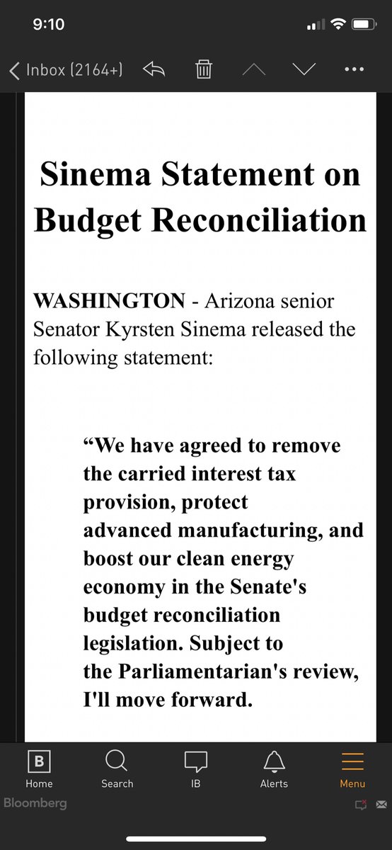 🚨SINEMA says she’s a *yes* on Democrats reconciliation bill.