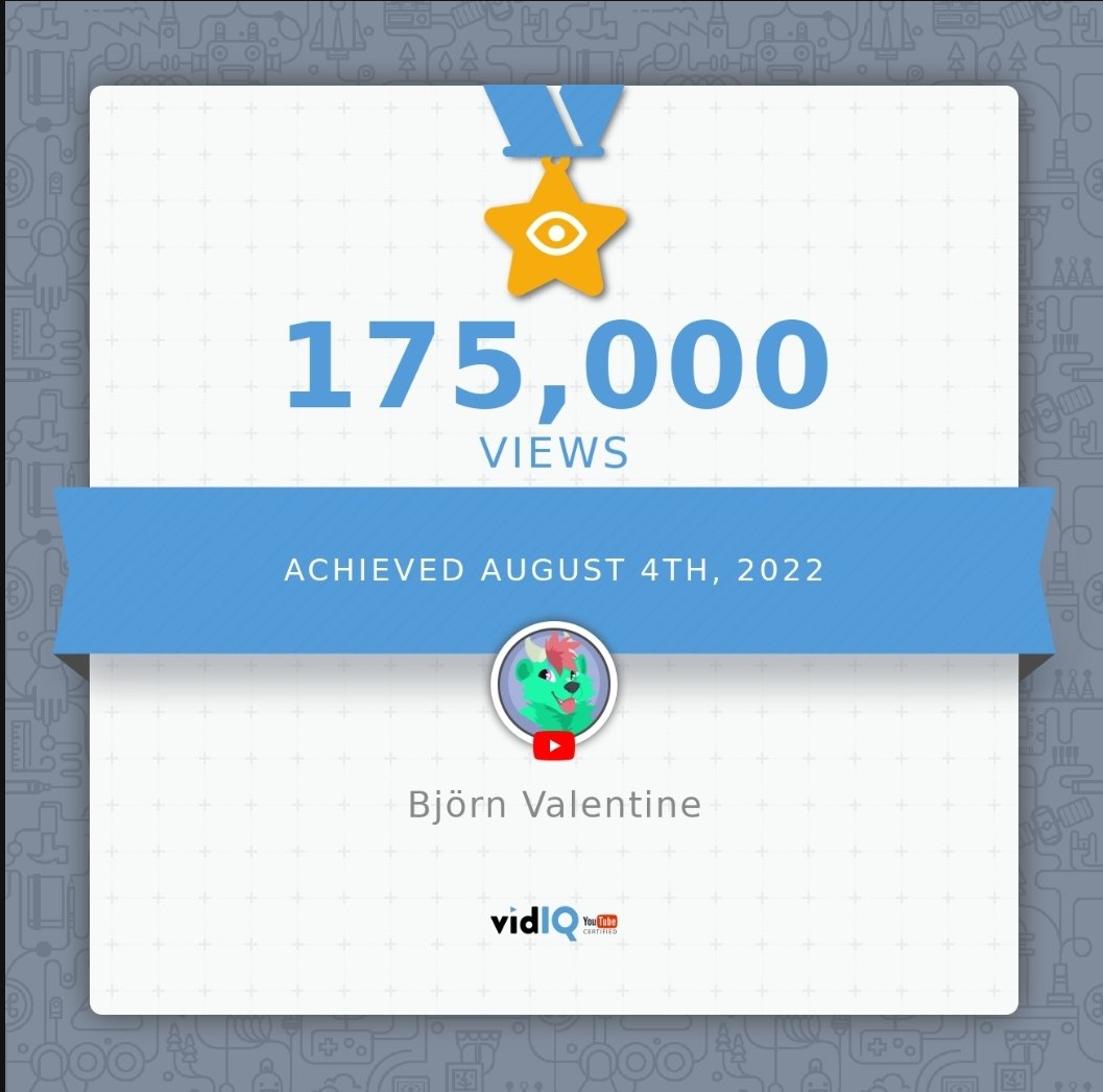 BjornValentin3's tweet photo. Well, I just got this email. I'm genuinely flabbergasted to see this. Like saying it outlook. " I have 175,000 views on YouTube" honestly blows my mind.
Thank you everyone ! 💓
.
.
#furryfandom #furry #furryyoutube #YouTuber #YouTube #greatfull #youtubegoal https://t.co/7s8VB3yHEr