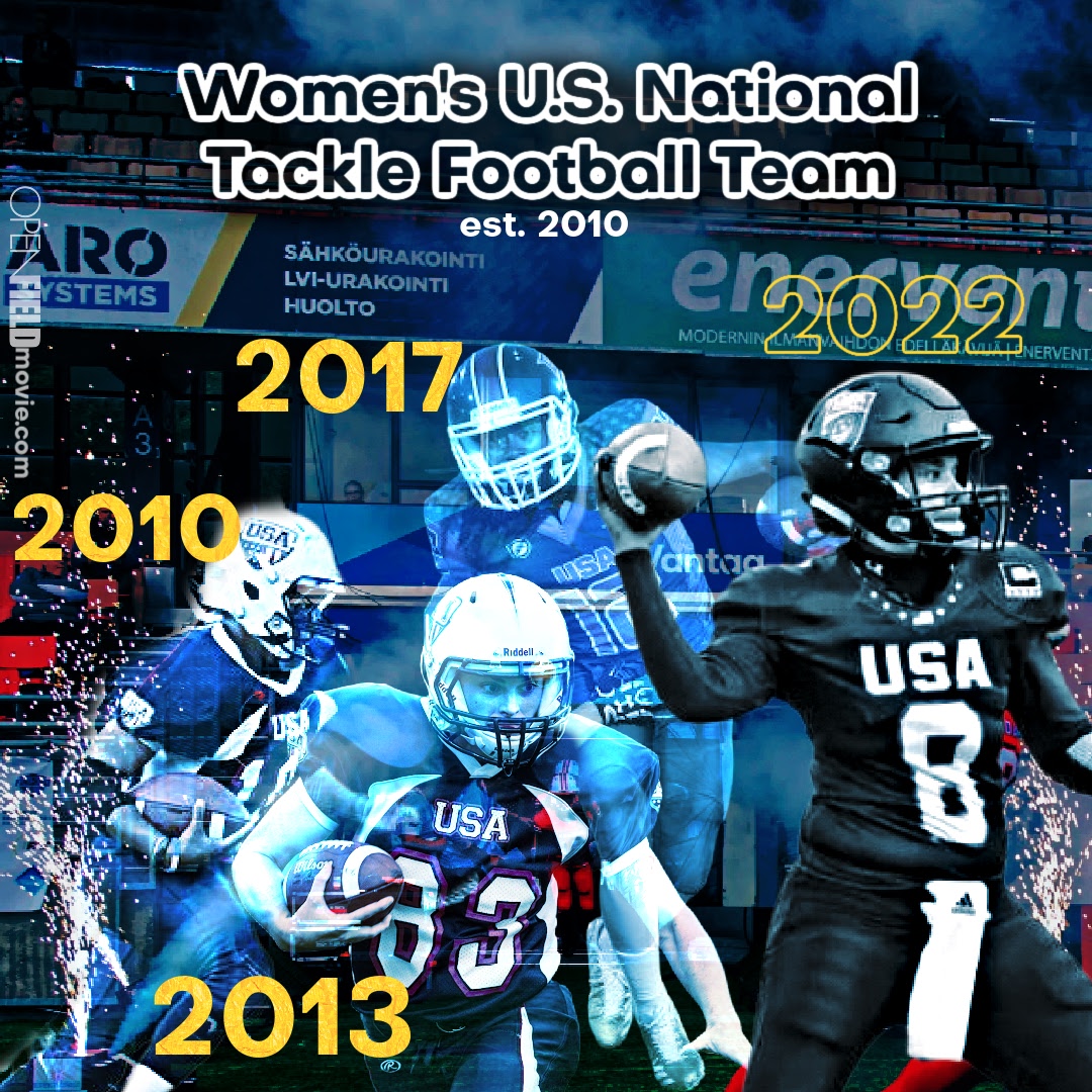 SamiGrisafe's tweet photo. In @OpenFieldMovie you see the legacy of #TeamUSA begin...watch @USNFT make their 4th appearance in the Gold Medal Game as they take on @BAFAOfficial for the FIRST TIME on Sun Aug 7 at 9:30am PT/12:30pm ET https://t.co/SUTvrAIFGr 🏈

#wwc2022 #womenstacklefootball #openfieldmovie https://t.co/nTe84hVOxN
