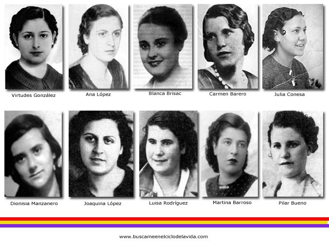 Victoria Muñoz García
18 Años  Milit JSU

Luisa Rodríguez de la Fuente 18 Años Milt JSU

Ese mismo día también fueron ejecutados junto a las 13 Rosas cuarenta y tres hombres conocidos como los 43 claveles entre los que se encontraba un niño de 14 años todos miembros  de las JSU