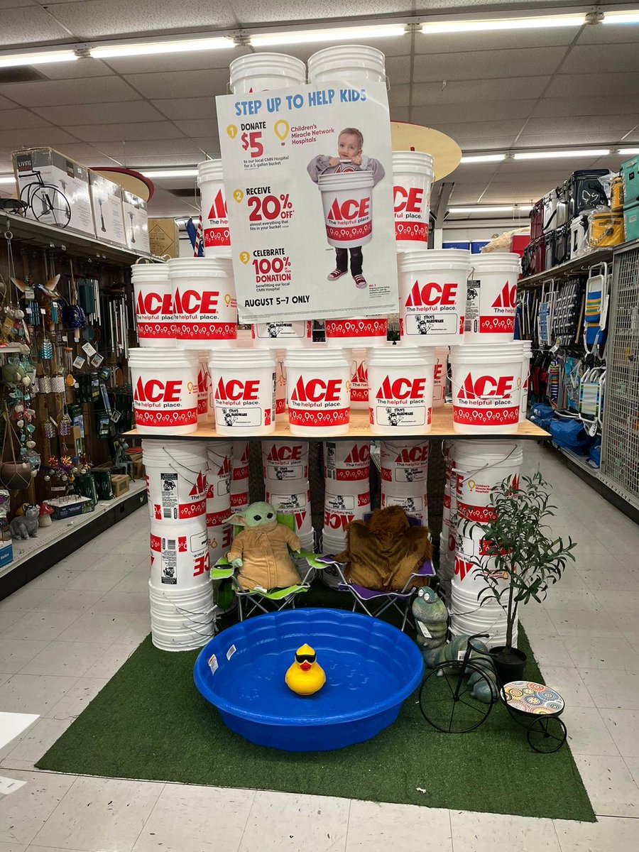 Everyone gets to play - & win - with this fort we built for our Children's Miracle Network Hospitals event Fri-Sun!
Make a $5 donation to UCSF Benioff Children's Hospitals Fri-Sat-Sun, get a FREE 5 Gallon #MiracleBucket, and we'll give you 20% off everything* that fits inside!