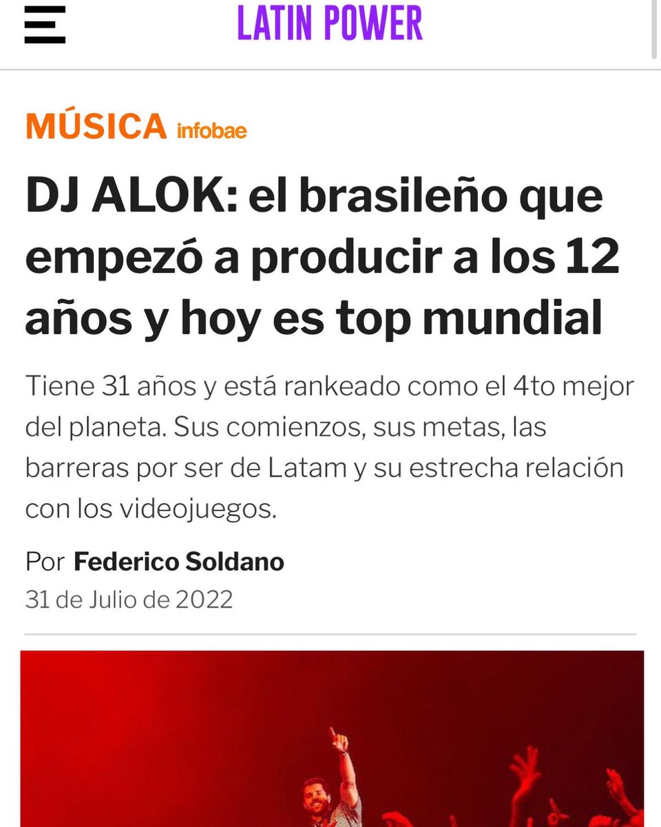 Tuve la posibilidad de ir a Ibiza para hablar con <a href="/alokoficial/">Alok</a> de su trayectoria como TOP 4 DJ’S del mundo, brasileño y gamer. 🎧🕹 🌎
Gracias <a href="/hiibizaofficial/">Hï Ibiza</a> por invitarme a su evento a hacer esta locura. Todo lo que amo, la música y el gaming 🥺🤞