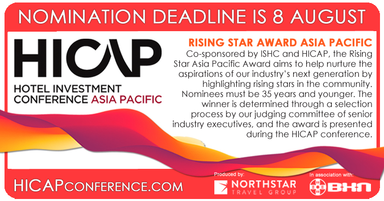 BurbaNetwork's tweet photo. @ISHCglobal in partnership with the Hotel Investment Conference Asia Pacific (HICAP), is now accepting nominations for the Rising Star Award Asia. The deadline for submissions is on or before midnight SGT on 8 August 2022. https://t.co/M8v0ndK1mm https://t.co/MV0YvsbcVe