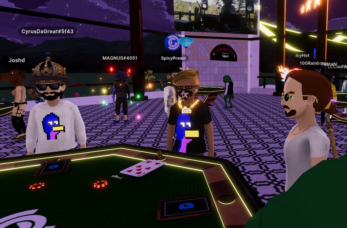 manzier3's tweet photo. Sporting my #flexFlock in Diamond Hands City while listening to @DJTRAXNFT playing @DecentralGames ice poker. @Jarod40020 https://t.co/bhy2DlWHJz