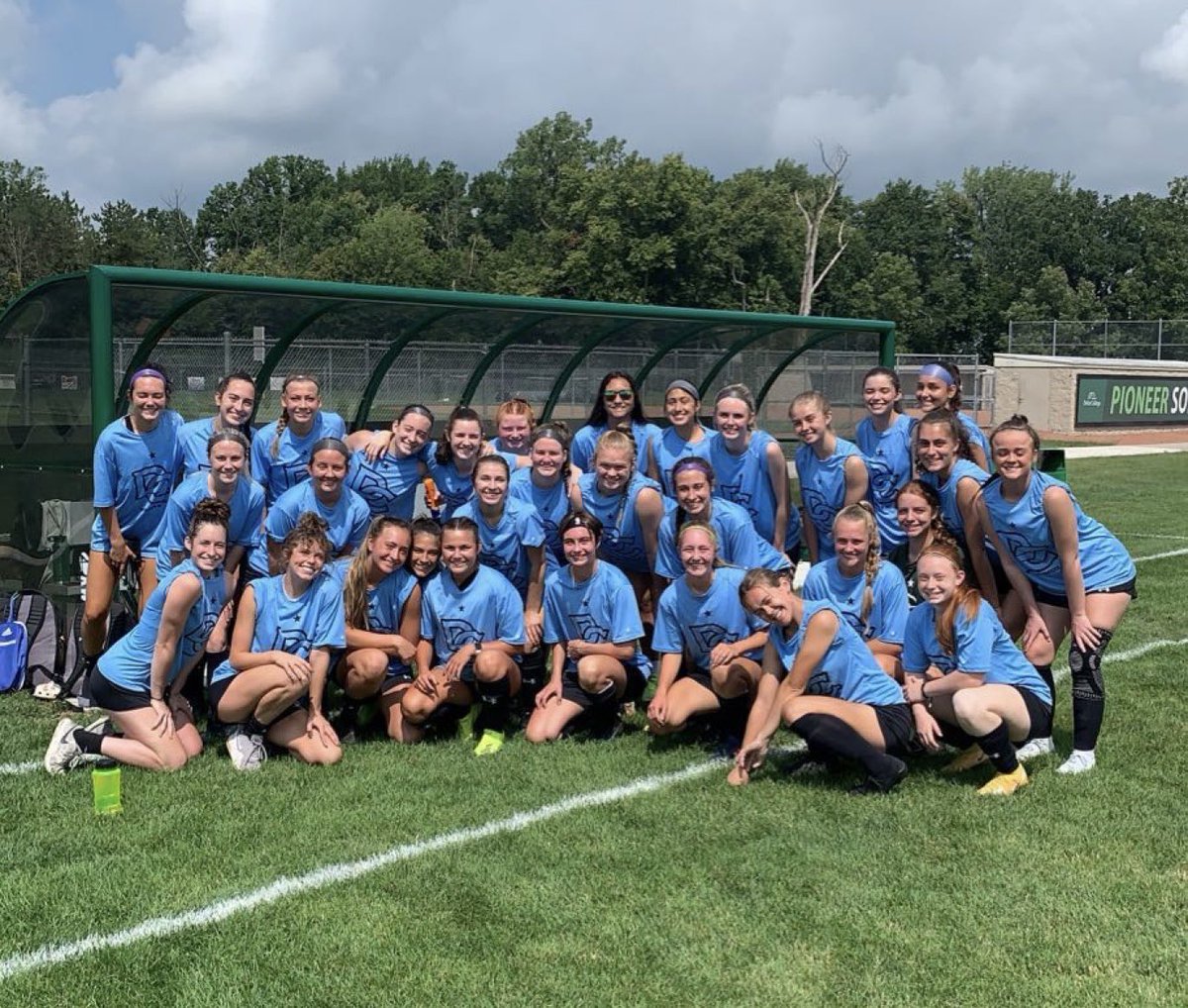 Beautiful day for soccer! 1st scrimmage  in the book for Pioneer Women’s Soccer! Looking forward to an exciting season! #PioneerPride #JUCOTough 💚🤍 <a href="/DCWOSOCC/">DC Women's Soccer</a>