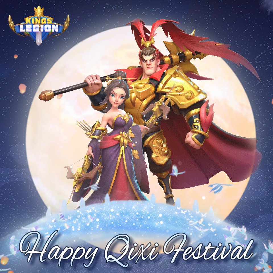 KingsLegionTrue's tweet photo. It's July 7th on the lunar calendar today, called the #Qixi Festival and regarded as Chinese Valentine's Day.😌​
Wish you have a happy today with your beloved one.💞​

#KingsLegion #Strategy #3D #MassivePlayerOnline #Battle #Heroes https://t.co/S5G6v0RpBF