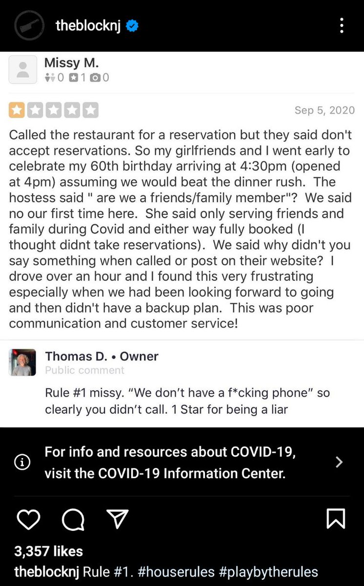 Dawnfrnj's tweet photo. I wish more businesses called out entitled, arrogant sociopath "customers" like this! From @theblocknj (IG) in Long Branch, NJ #jerseyattitude #dontfuckwithjersey #idiots #badcustomers #jerseystrong https://t.co/JHKyfiTFsA