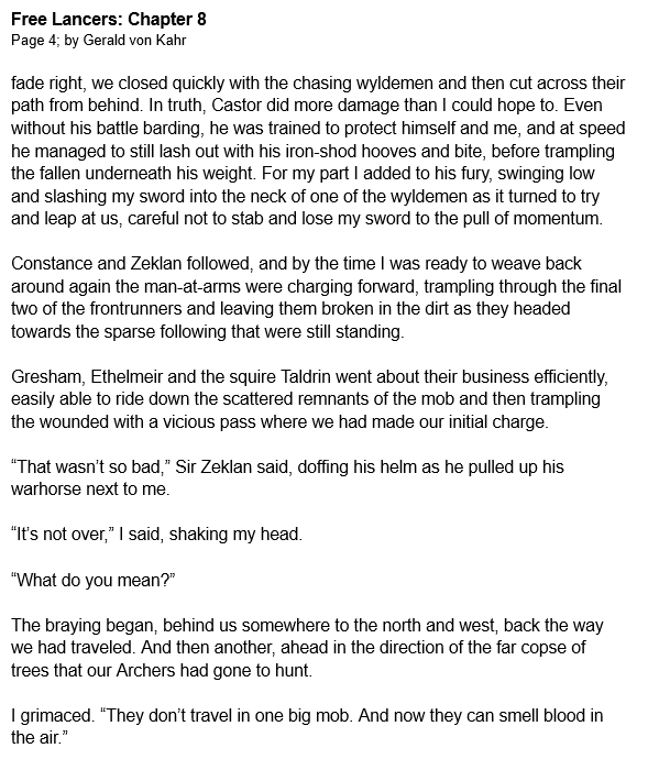 FREE LANCERS: Chapter 8

The Mercenary Knights turn from hunted to hunters.

An ongoing Military Fantasy, released 2x daily. A Knight's Tale meets Game of Thrones.

You can also read on Wattpad (w.tt/3QmYqFU) or Royal Rush (bit.ly/3oWsqgs)

#fantasy #writing